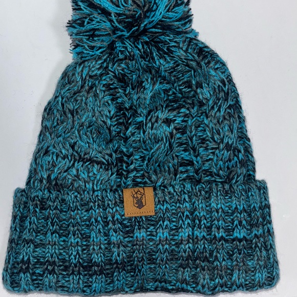 Honnesserry Pom Pom Beanie Touchscreen Gloves Set Fleece Lined Hat Blue/Black - Picture 8 of 16